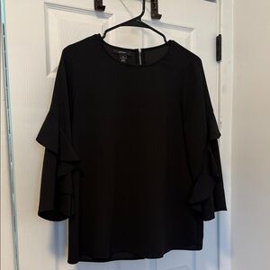 Alfani Black Ruffle Sleeve Blouse